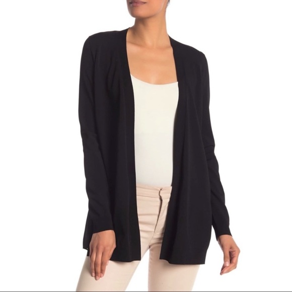 Theory Sweaters - Theory Black Woven Mix Cardigan Size Small